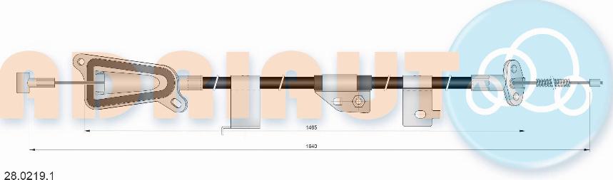 Adriauto 28.0219.1 - Трос, гальмівна система autocars.com.ua