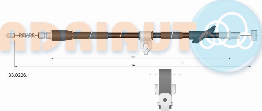 Adriauto 33.0206.1 - Тросик, cтояночный тормоз avtokuzovplus.com.ua