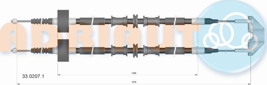 Adriauto 33.0207.1 - Трос, гальмівна система autocars.com.ua