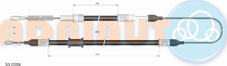 Adriauto 33.0209 - Трос, гальмівна система autocars.com.ua