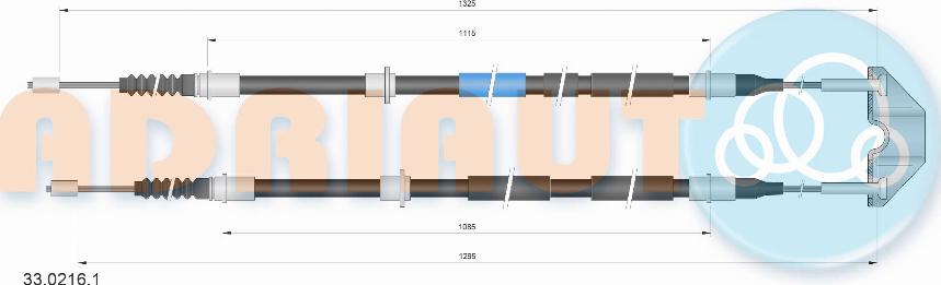 Adriauto 33.0216.1 - Трос, гальмівна система autocars.com.ua