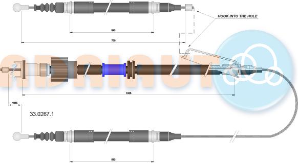 Adriauto 33.0267.1 - Трос, гальмівна система autocars.com.ua