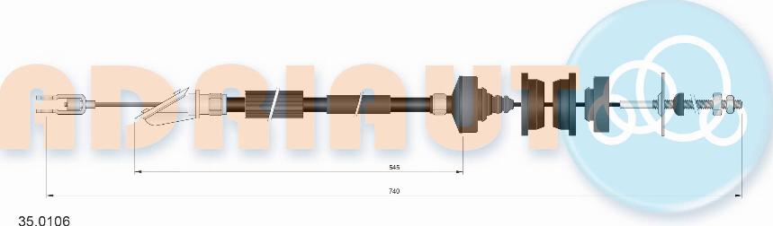 Adriauto 35.0106 - Трос, управління зчепленням autocars.com.ua