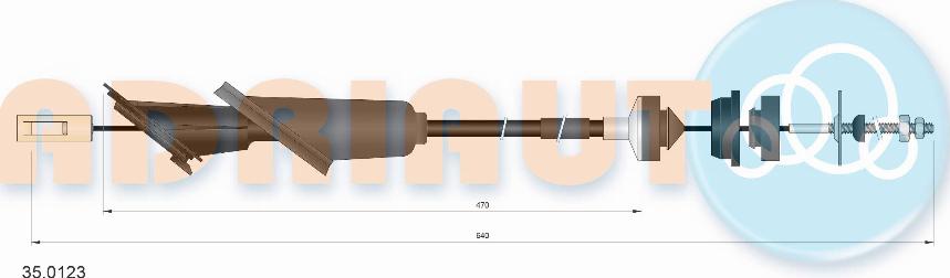 Adriauto 35.0123 - Трос, управління зчепленням autocars.com.ua