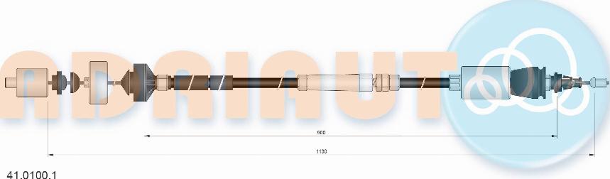 Adriauto 41.0100.1 - Трос, управління зчепленням autocars.com.ua