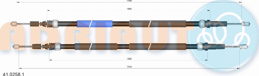 Adriauto 41.0258.1 - Трос, гальмівна система autocars.com.ua