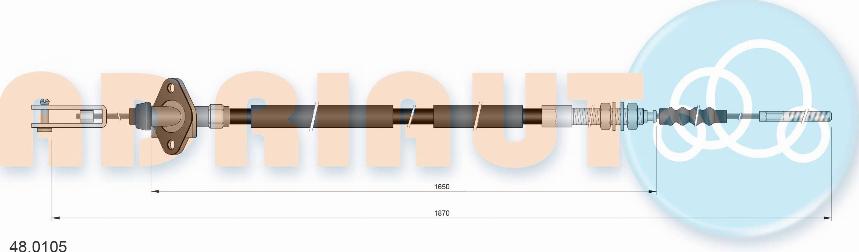 Adriauto 48.0105 - Трос, управління зчепленням autocars.com.ua