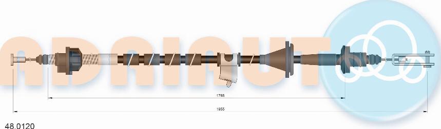 Adriauto 48.0120 - Трос, управління зчепленням autocars.com.ua