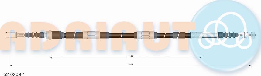 Adriauto 52.0209.1 - Трос, гальмівна система autocars.com.ua