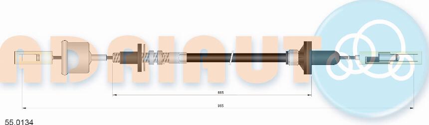Adriauto 55.0134 - Трос, управління зчепленням autocars.com.ua