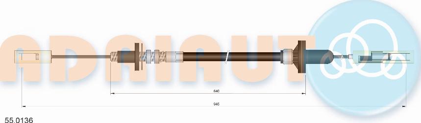 Adriauto 55.0136 - Трос, управління зчепленням autocars.com.ua