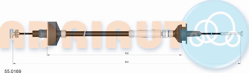 Adriauto 55.0169 - Трос, управління зчепленням autocars.com.ua
