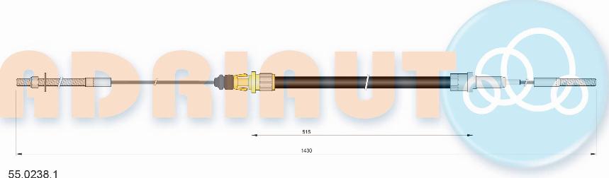 Adriauto 55.0238.1 - Трос, гальмівна система autocars.com.ua