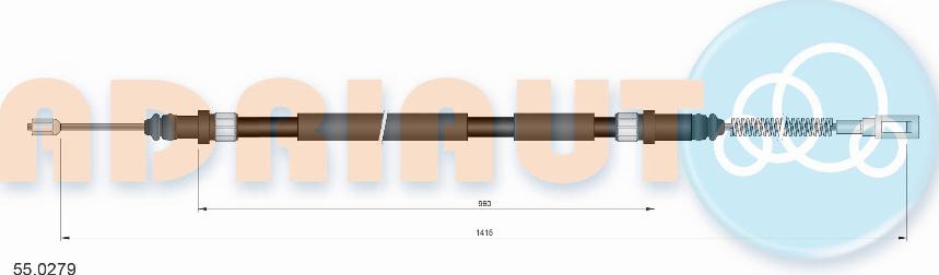 Adriauto 55.0279 - Трос, гальмівна система autocars.com.ua