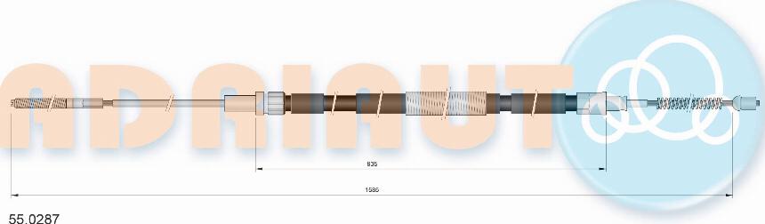Adriauto 55.0287 - Трос, гальмівна система autocars.com.ua