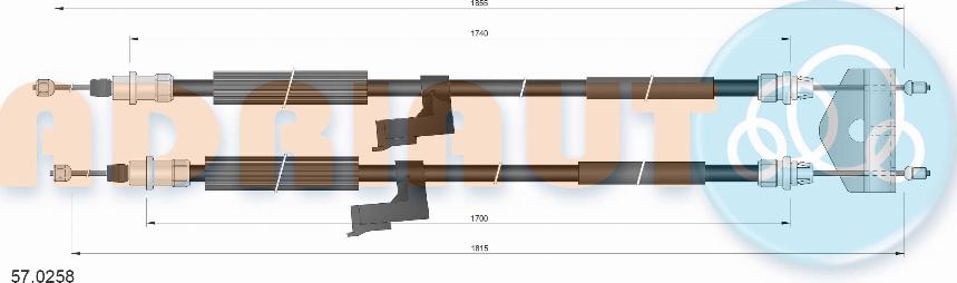 Adriauto 57.0258 - Тросик, cтояночный тормоз avtokuzovplus.com.ua