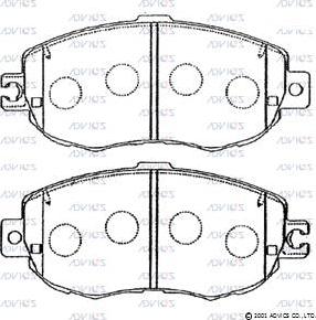 Advics SN659E - Тормозные колодки, дисковые, комплект avtokuzovplus.com.ua