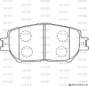 Advics A1N073 - Гальмівні колодки, дискові гальма autocars.com.ua