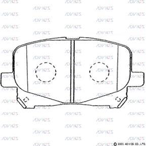 Advics SN877 - Тормозные колодки, дисковые, комплект avtokuzovplus.com.ua