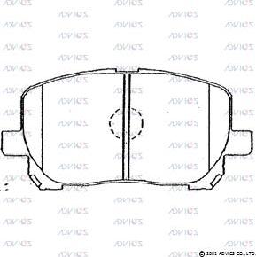 Advics SN890 - Тормозные колодки, дисковые, комплект avtokuzovplus.com.ua