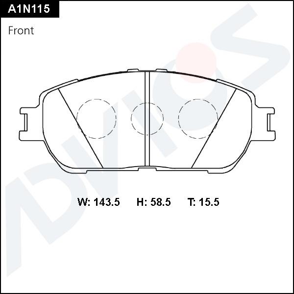 Advics A1N115 - Гальмівні колодки, дискові гальма autocars.com.ua