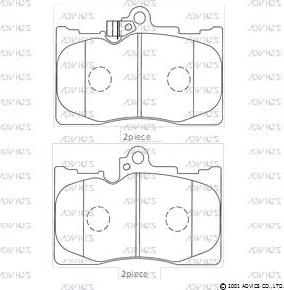 Advics A1N166 - Тормозные колодки, дисковые, комплект avtokuzovplus.com.ua