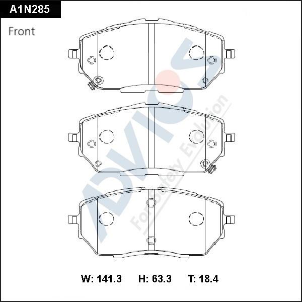 Advics A1N285 - Тормозные колодки, дисковые, комплект avtokuzovplus.com.ua