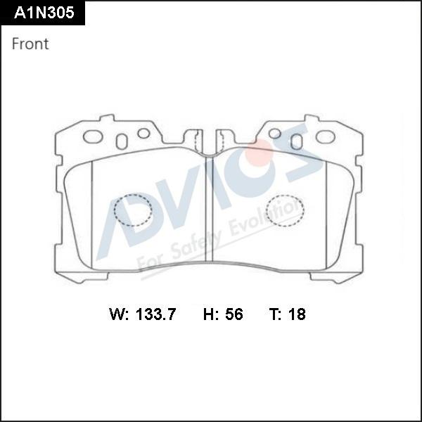 Advics A1N305 - Тормозные колодки, дисковые, комплект avtokuzovplus.com.ua