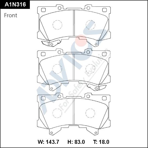 ADVICS A1N316 - Гальмівні колодки, дискові гальма autocars.com.ua