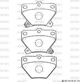 Advics A2N007 - Тормозные колодки, дисковые, комплект avtokuzovplus.com.ua