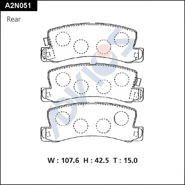 Advics A2N051 - Тормозные колодки, дисковые, комплект avtokuzovplus.com.ua