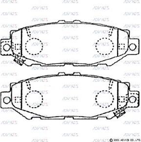 Advics A2N084 - Тормозные колодки, дисковые, комплект avtokuzovplus.com.ua