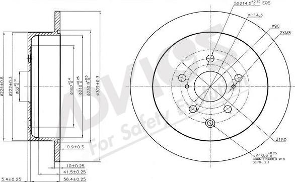 Advics A6R094B - Гальмівний диск autocars.com.ua