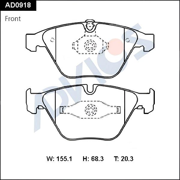 ADVICS AD0918 - Гальмівні колодки, дискові гальма autocars.com.ua