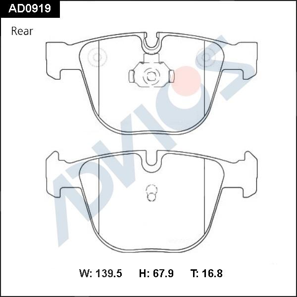 ADVICS AD0919 - Гальмівні колодки, дискові гальма autocars.com.ua