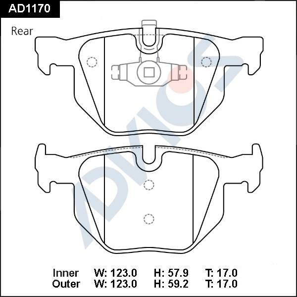 ADVICS AD1170 - Гальмівні колодки, дискові гальма autocars.com.ua