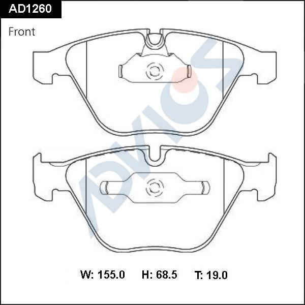ADVICS AD1260 - Гальмівні колодки, дискові гальма autocars.com.ua
