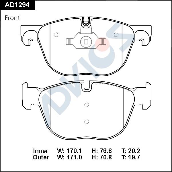 ADVICS AD1294 - Гальмівні колодки, дискові гальма autocars.com.ua