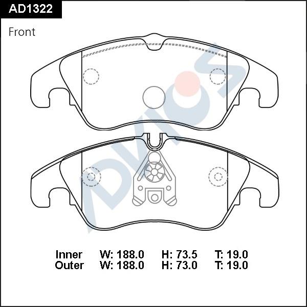 ADVICS AD1322 - Гальмівні колодки, дискові гальма autocars.com.ua