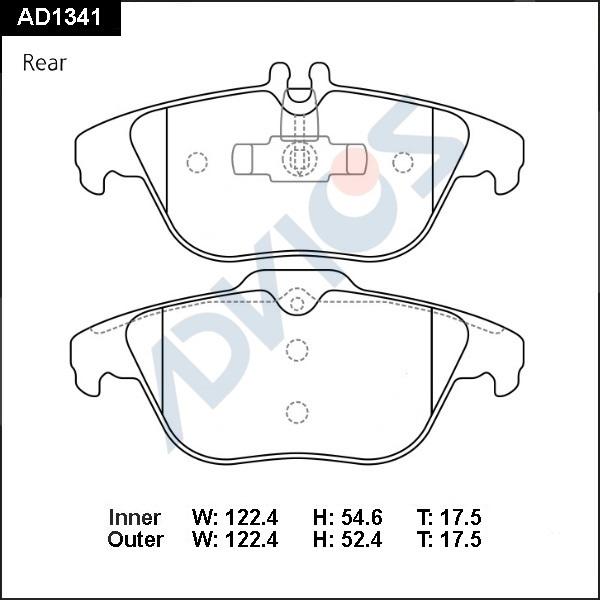 ADVICS AD1341 - Гальмівні колодки, дискові гальма autocars.com.ua