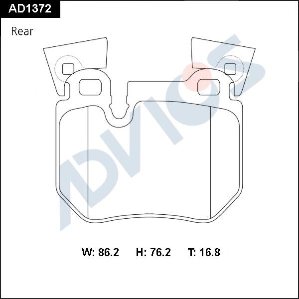 ADVICS AD1372 - Гальмівні колодки, дискові гальма autocars.com.ua
