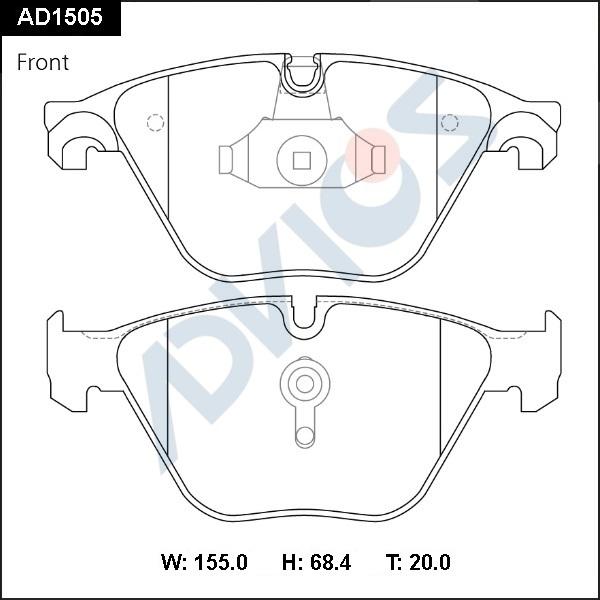 ADVICS AD1505 - Гальмівні колодки, дискові гальма autocars.com.ua