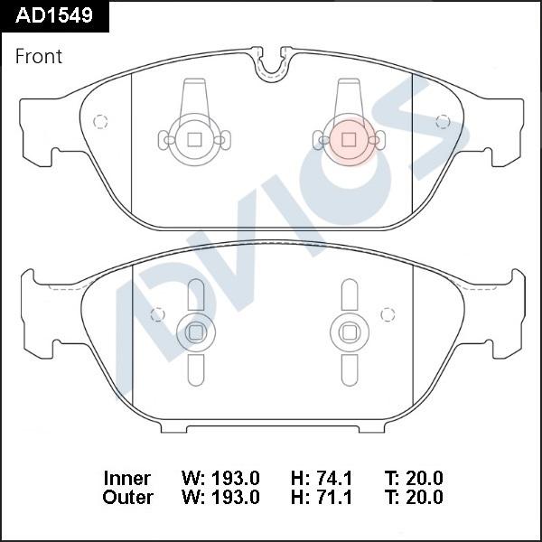 ADVICS AD1549 - Гальмівні колодки, дискові гальма autocars.com.ua