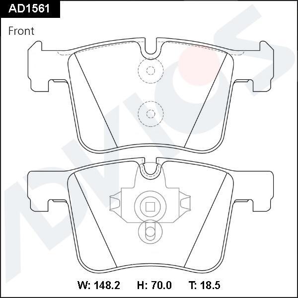 ADVICS AD1561 - Гальмівні колодки, дискові гальма autocars.com.ua