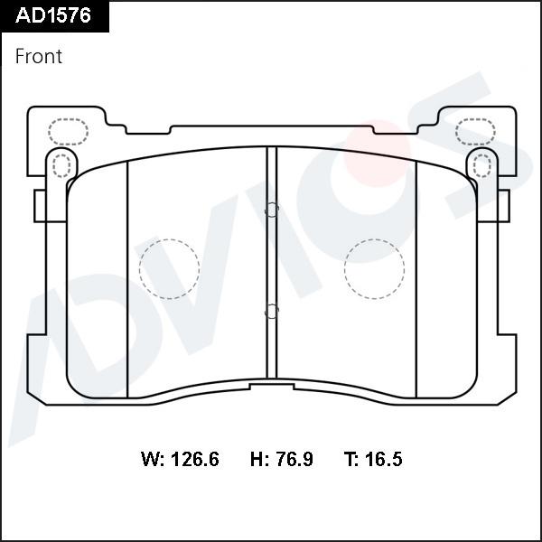 ADVICS AD1576 - Гальмівні колодки, дискові гальма autocars.com.ua