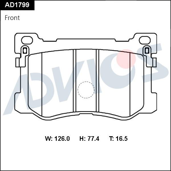 ADVICS AD1799 - Гальмівні колодки, дискові гальма autocars.com.ua