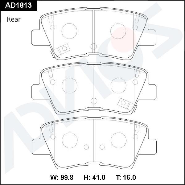 ADVICS AD1813 - Гальмівні колодки, дискові гальма autocars.com.ua