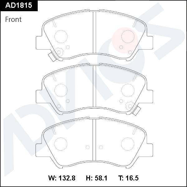 ADVICS AD1815 - Гальмівні колодки, дискові гальма autocars.com.ua