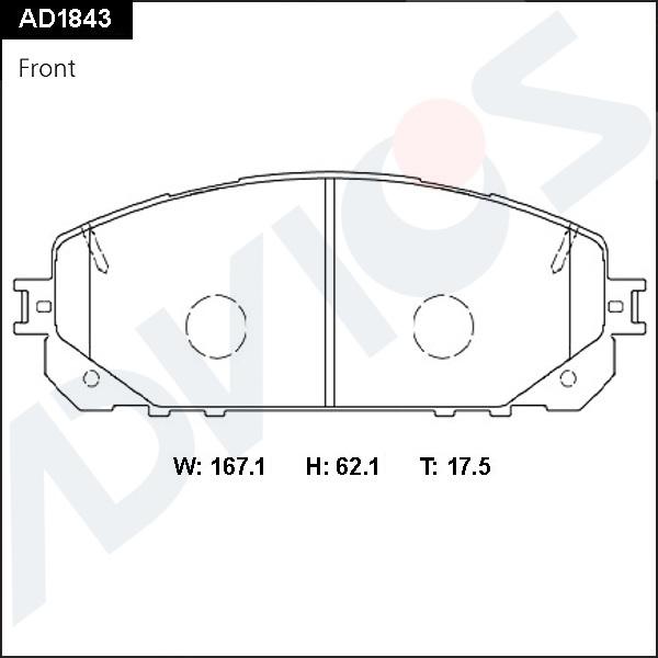 ADVICS AD1843 - Гальмівні колодки, дискові гальма autocars.com.ua
