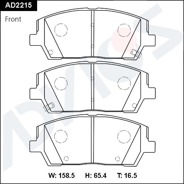 ADVICS AD2215 - Гальмівні колодки, дискові гальма autocars.com.ua